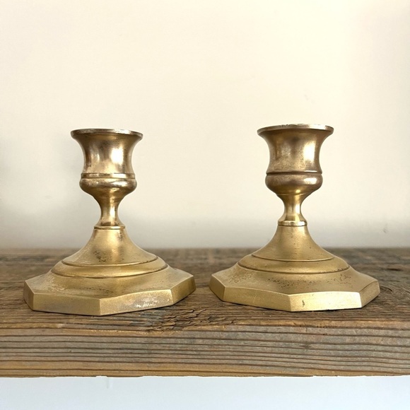 Brass candlesticks set of 2 - Picture 1 of 6